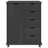Rolkowa szafka Szary 63,5 x 39 x 79 cm Lite drewno sosnowe
