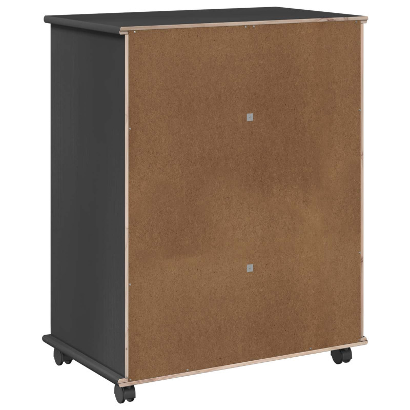 Rolkowa szafka Szary 63,5 x 39 x 79 cm Lite drewno sosnowe