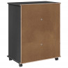 Rolkowa szafka Szary 63,5 x 39 x 79 cm Lite drewno sosnowe
