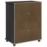 Rolkowa szafka Czarny 63,5 x 39 x 79 cm Lite drewno sosnowe