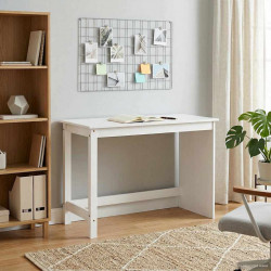 Biurko Biały 112 x 50 x 75 cm Lite drewno sosnowe