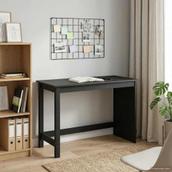 Biurko Czarny 112 x 50 x 75 cm Lite drewno sosnowe