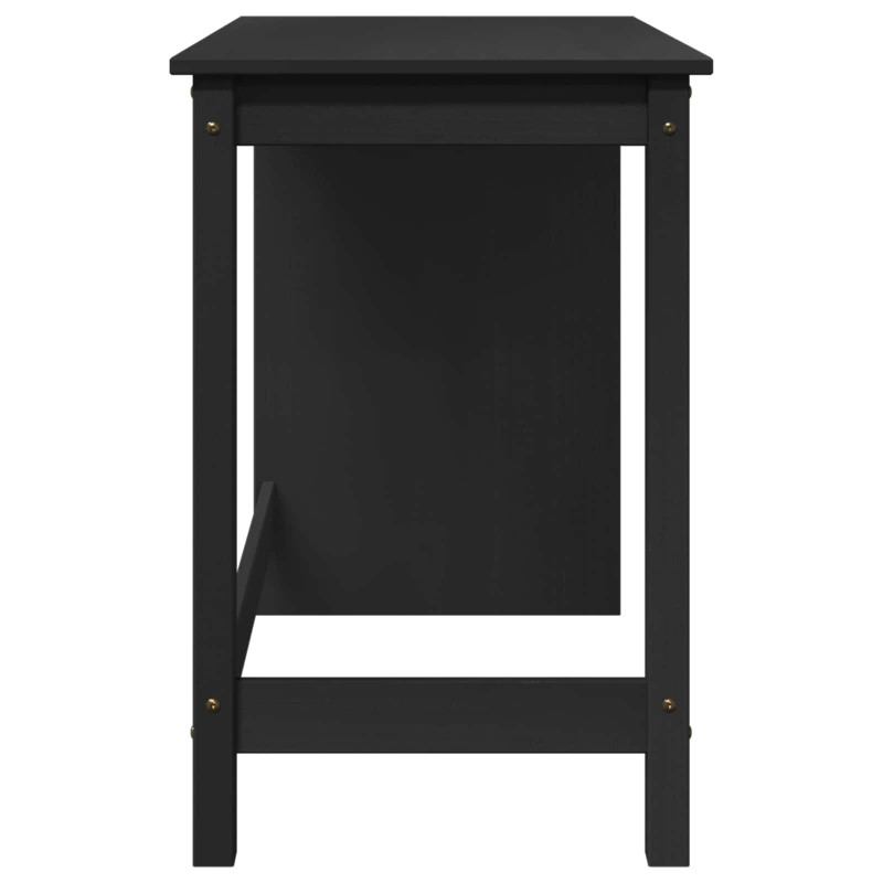 Biurko Czarny 112 x 50 x 75 cm Lite drewno sosnowe
