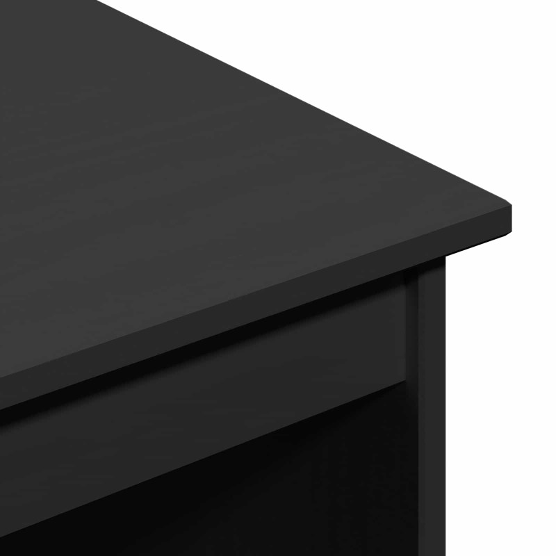 Biurko Czarny 112 x 50 x 75 cm Lite drewno sosnowe