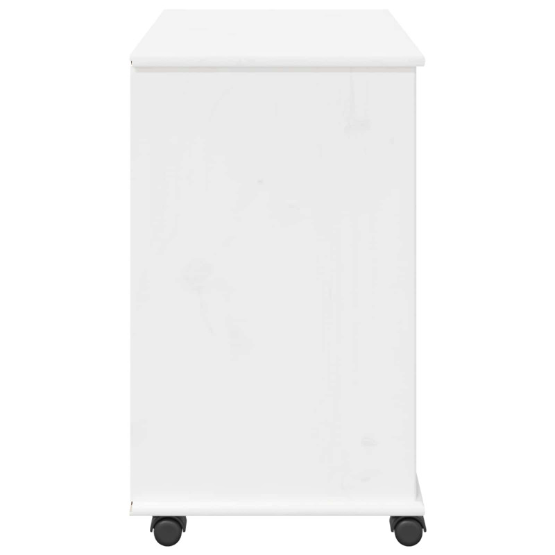 Rolkowa szafka Biały 63,5 x 39 x 65,5 cm Lite drewno sosnowe