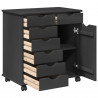 Rolkowa szafka Szary 63,5 x 39 x 65,5 cm Lite drewno sosnowe
