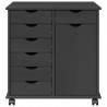 Rolkowa szafka Szary 63,5 x 39 x 65,5 cm Lite drewno sosnowe