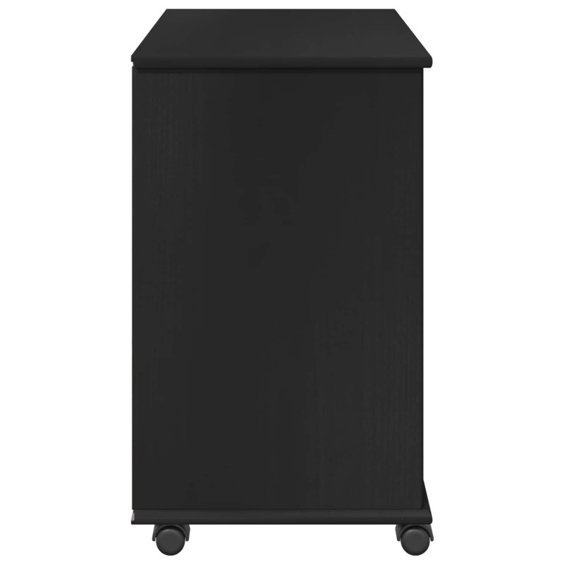Rolkowa szafka Czarny 63,5 x 39 x 65,5 cm Lite drewno sosnowe