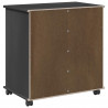 Rolkowa szafka Czarny 63,5 x 39 x 65,5 cm Lite drewno sosnowe