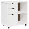 Rolkowa szafka Biały 63,5 x 39 x 65,5 cm Lite drewno sosnowe