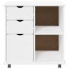 Rolkowa szafka Biały 63,5 x 39 x 65,5 cm Lite drewno sosnowe