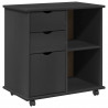 Rolkowa szafka Szary 63,5 x 39 x 65,5 cm Lite drewno sosnowe