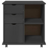 Rolkowa szafka Szary 63,5 x 39 x 65,5 cm Lite drewno sosnowe