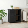 Rolkowa szafka Czarny 63,5 x 39 x 65,5 cm Lite drewno sosnowe