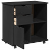 Rolkowa szafka Czarny 63,5 x 39 x 65,5 cm Lite drewno sosnowe
