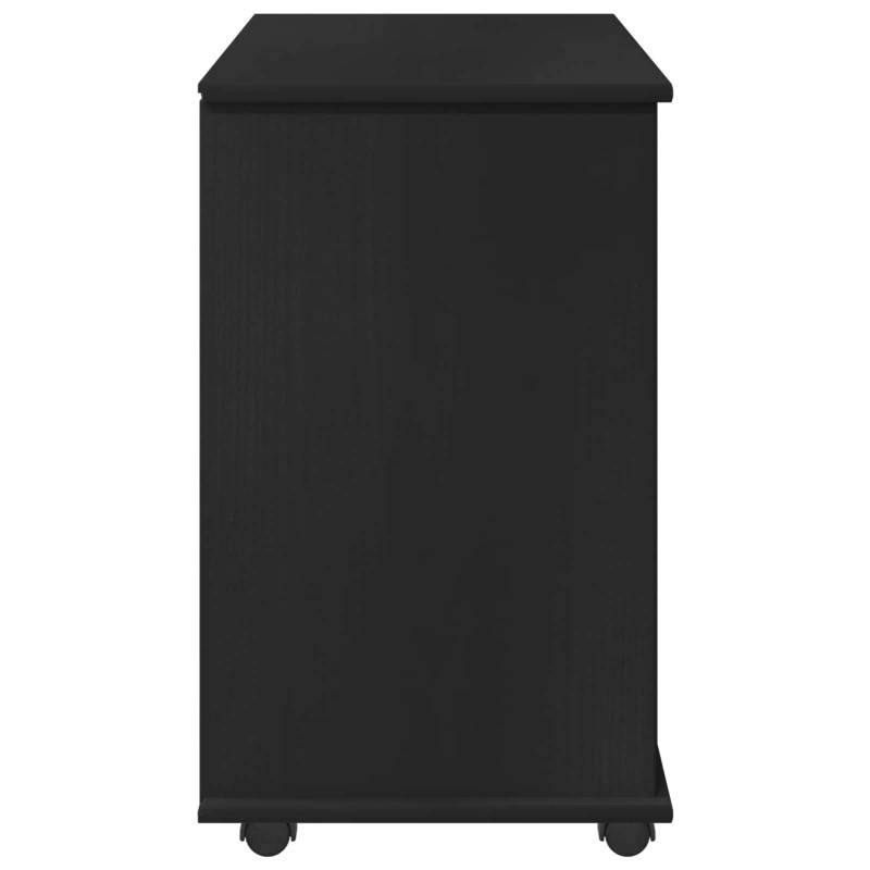 Rolkowa szafka Czarny 63,5 x 39 x 65,5 cm Lite drewno sosnowe