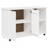 Rolkowa szafka Biały 100 x 39 x 65,5 cm Lite drewno sosnowe