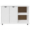 Rolkowa szafka Biały 100 x 39 x 65,5 cm Lite drewno sosnowe