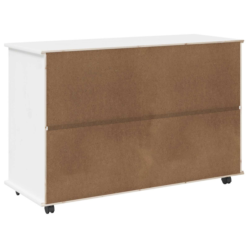 Rolkowa szafka Biały 100 x 39 x 65,5 cm Lite drewno sosnowe