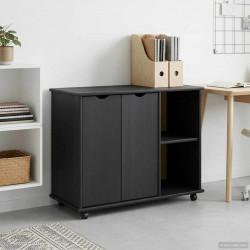 Rolkowa szafka Szary 100 x 39 x 65,5 cm Lite drewno sosnowe