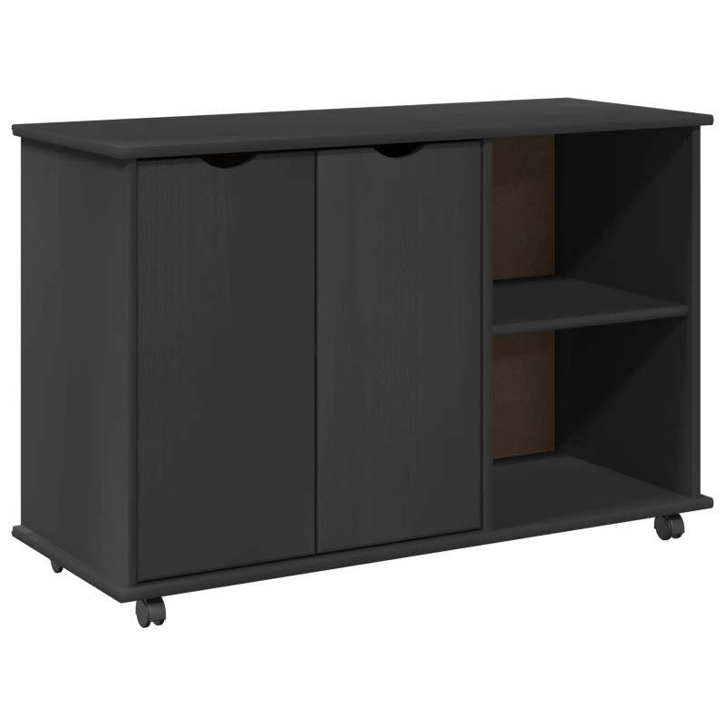 Rolkowa szafka Szary 100 x 39 x 65,5 cm Lite drewno sosnowe