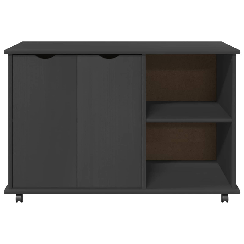 Rolkowa szafka Szary 100 x 39 x 65,5 cm Lite drewno sosnowe