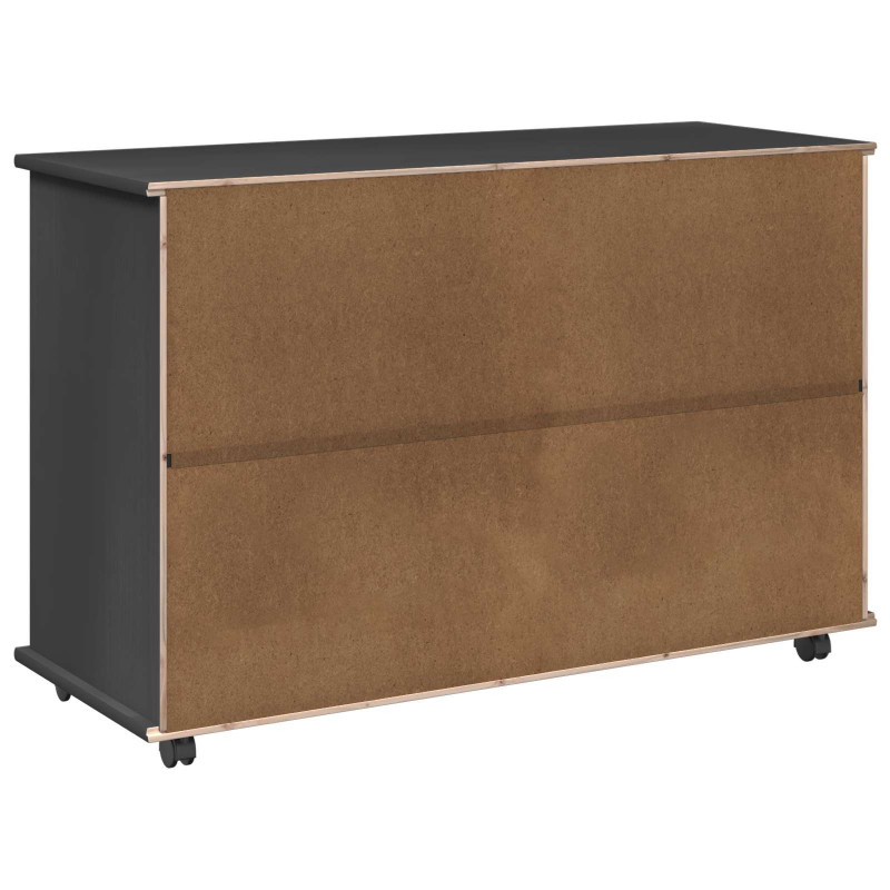 Rolkowa szafka Szary 100 x 39 x 65,5 cm Lite drewno sosnowe