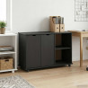 Rolkowa szafka Czarny 100 x 39 x 65,5 cm Lite drewno sosnowe