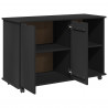 Rolkowa szafka Czarny 100 x 39 x 65,5 cm Lite drewno sosnowe