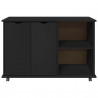 Rolkowa szafka Czarny 100 x 39 x 65,5 cm Lite drewno sosnowe