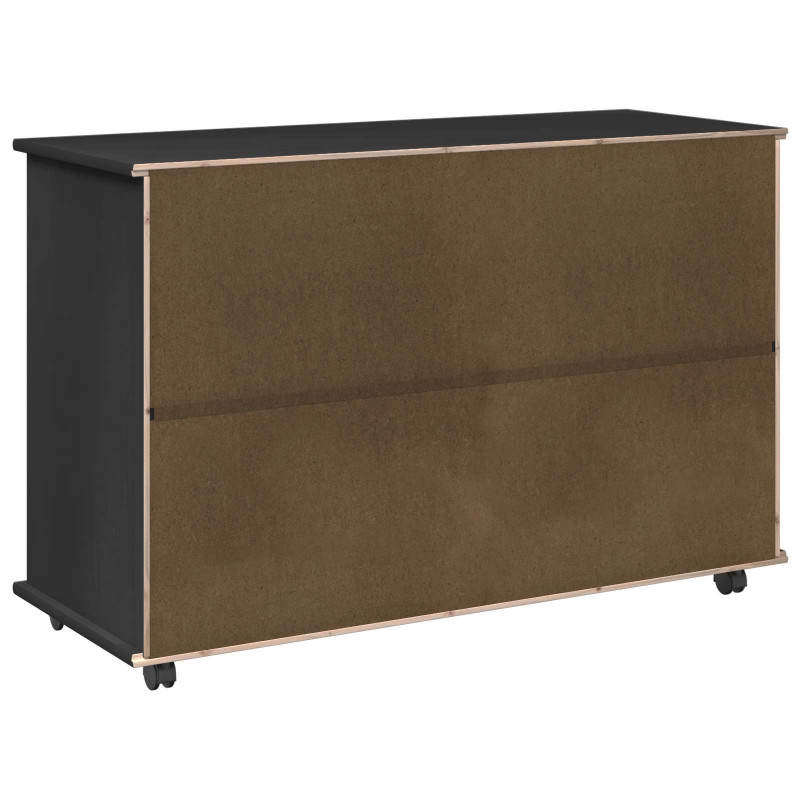 Rolkowa szafka Czarny 100 x 39 x 65,5 cm Lite drewno sosnowe
