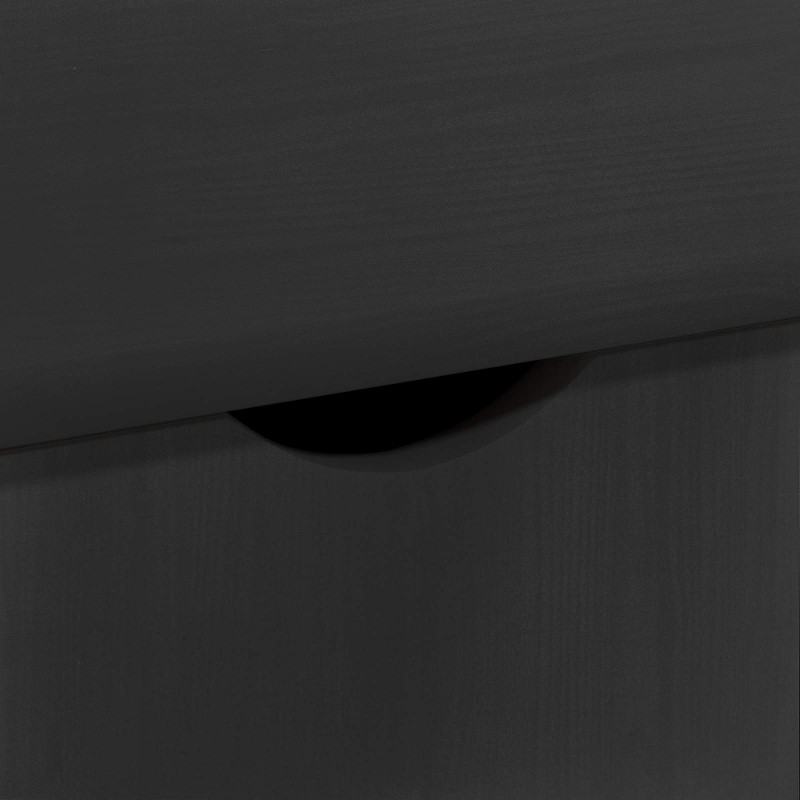 Rolkowa szafka Czarny 100 x 39 x 65,5 cm Lite drewno sosnowe
