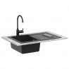 Zlew Czarny 780 x 500 mm 80% Kwarc i 20% Żywica