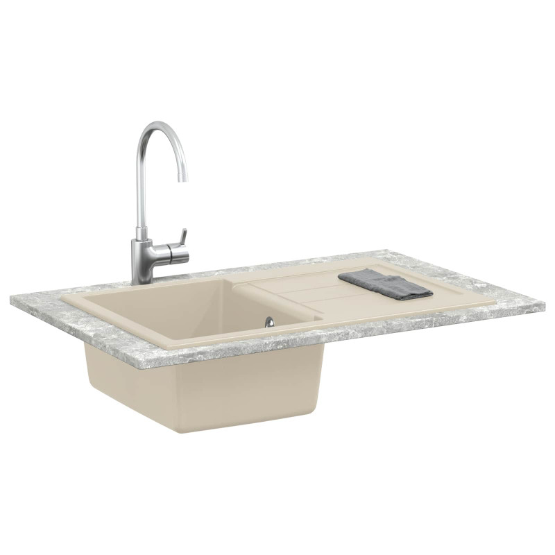 Zlew Beżowy 780 x 500 mm 80% Kwarc i 20% Żywica