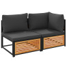 Sofa ogrodowa z poduszkami, 2-osobowa, lite drewno akacjowe