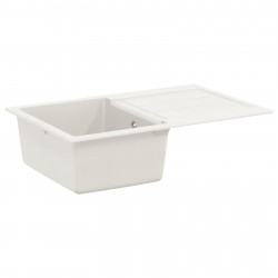 Zlew Biały 780 x 500 mm 80% Kwarc i 20% Żywica
