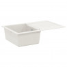 Zlew Biały 780 x 500 mm 80% Kwarc i 20% Żywica