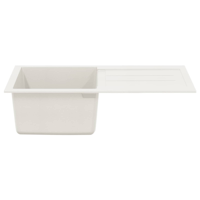 Zlew Biały 780 x 500 mm 80% Kwarc i 20% Żywica