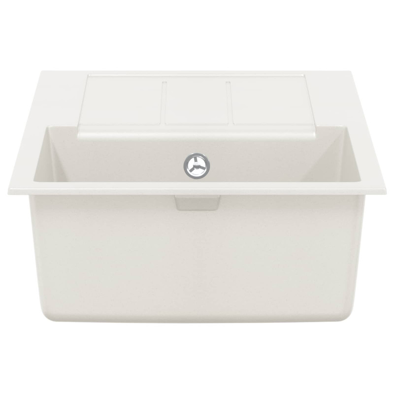 Zlew Biały 780 x 500 mm 80% Kwarc i 20% Żywica