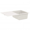 Zlew Biały 780 x 500 mm 80% Kwarc i 20% Żywica