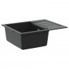 Zlew Czarny 620 x 500 mm 80% Kwarc i 20% Żywica
