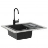 Zlew Czarny 620 x 500 mm 80% Kwarc i 20% Żywica