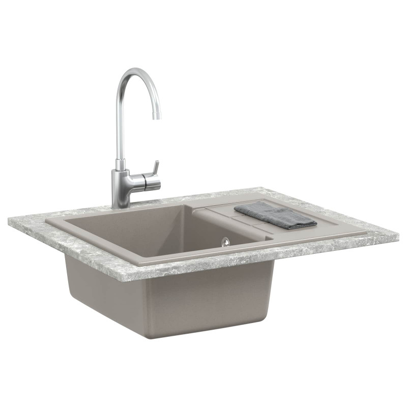 Zlew Szary 620 x 500 mm 80% Kwarc i 20% Żywica