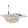 Zlew Beżowy 620 x 500 mm 80% Kwarc i 20% Żywica