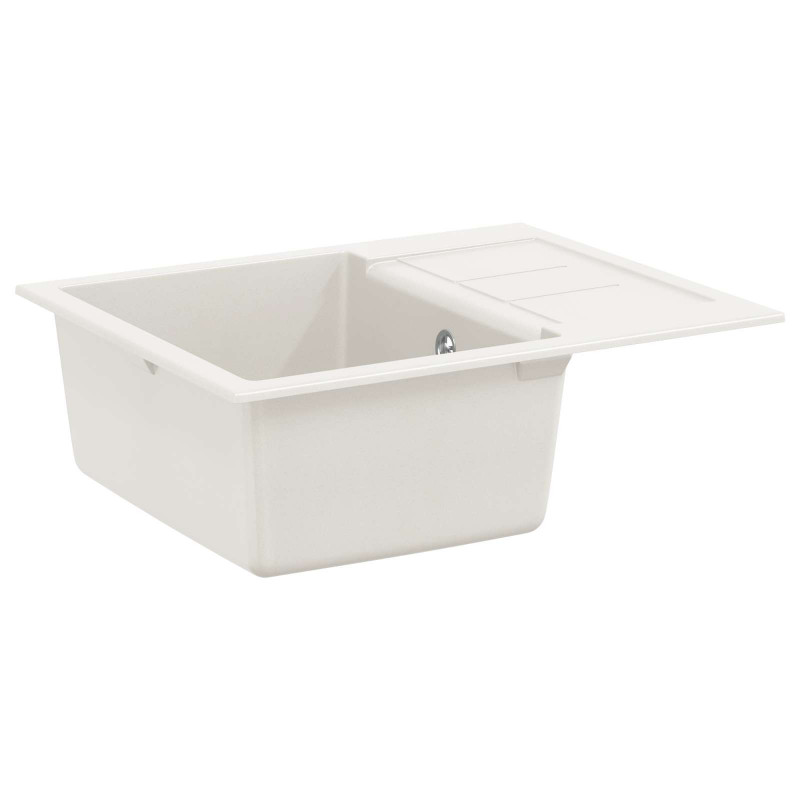 Zlew Biały 620 x 500 mm 80% Kwarc i 20% Żywica