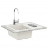 Zlew Biały 620 x 500 mm 80% Kwarc i 20% Żywica