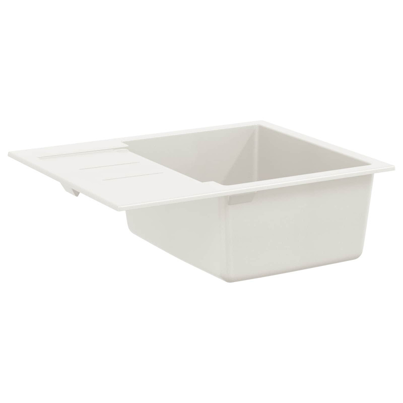 Zlew Biały 620 x 500 mm 80% Kwarc i 20% Żywica