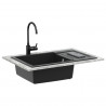 Zlew Czarny 780 x 500 mm 80% Kwarc i 20% Żywica