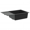 Zlew Czarny 780 x 500 mm 80% Kwarc i 20% Żywica