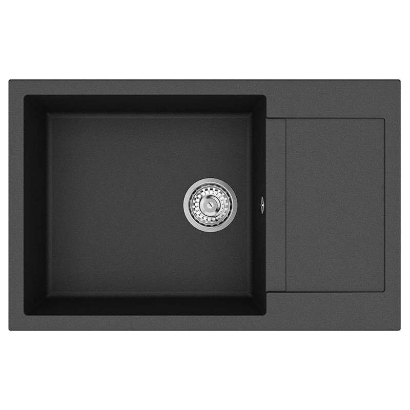 Zlew Czarny 780 x 500 mm 80% Kwarc i 20% Żywica